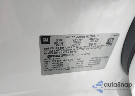 2015 Chevrolet Suburban 1500 Lt from USA, damaged, VIN 1GNSCJKC0FR267129